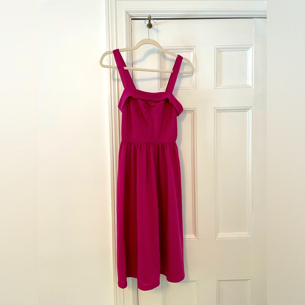 Vintage 80s Fuchsia Fit & Flare Party Dress Size S